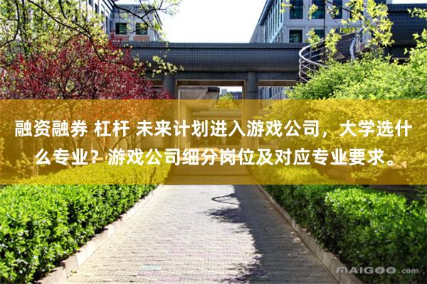 融资融券 杠杆 未来计划进入游戏公司，大学选什么专业？游戏公司细分岗位及对应专业要求。