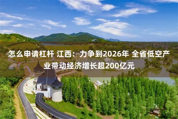 怎么申请杠杆 江西：力争到2026年 全省低空产业带动经济增长超200亿元