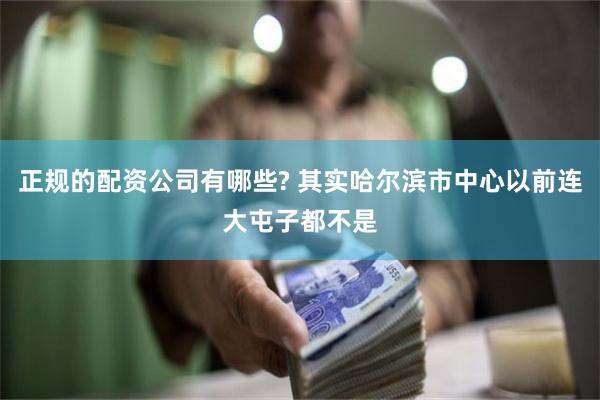 正规的配资公司有哪些? 其实哈尔滨市中心以前连大屯子都不是