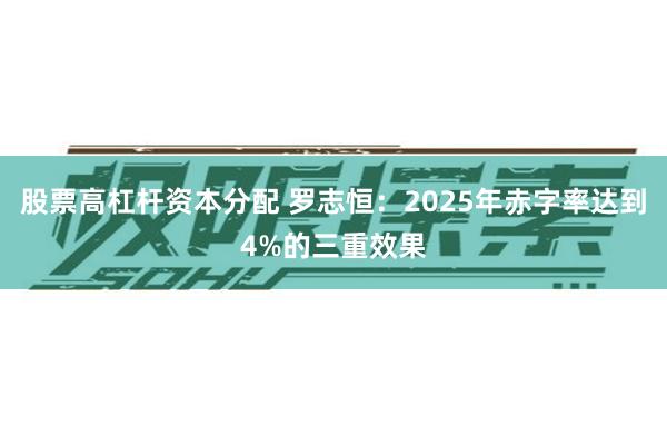 股票高杠杆资本分配 罗志恒：2025年赤字率达到4%的三重效果