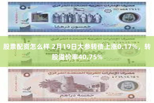 股票配资怎么样 2月19日大参转债上涨0.17%，转股溢价率40.75%